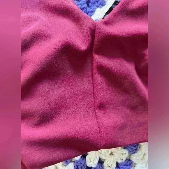 Dynamite Womens Red  Party Event Statement Nightout Zip V-Neck Crop Top XS - Picture 7 of 8